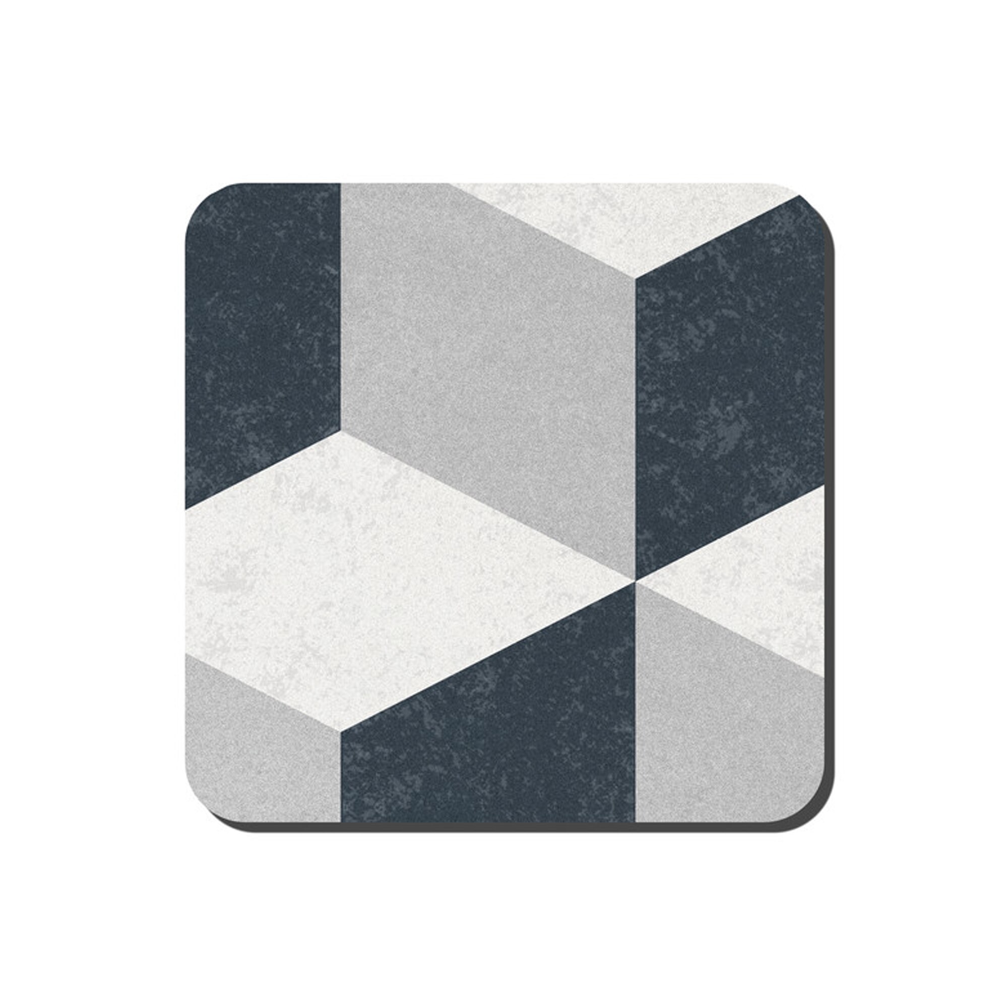 Product photograph of Grey Geometric Square Coasters Set Of 6 from Denby Retail Ltd